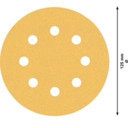 Bosch Expert C470  240 Grit 8-Hole Punched Multi-Material Sanding Discs 125mm 6 Pack