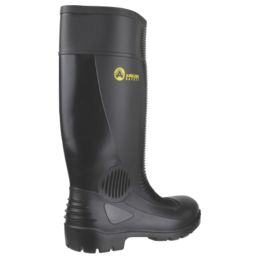 Amblers FS100 Construction Size 10  Black Steel Toe Cap Safety Wellies