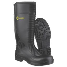 Amblers FS100 Construction Size 10  Black Steel Toe Cap Safety Wellies