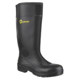 Amblers FS100 Construction Size 10  Black Steel Toe Cap Safety Wellies