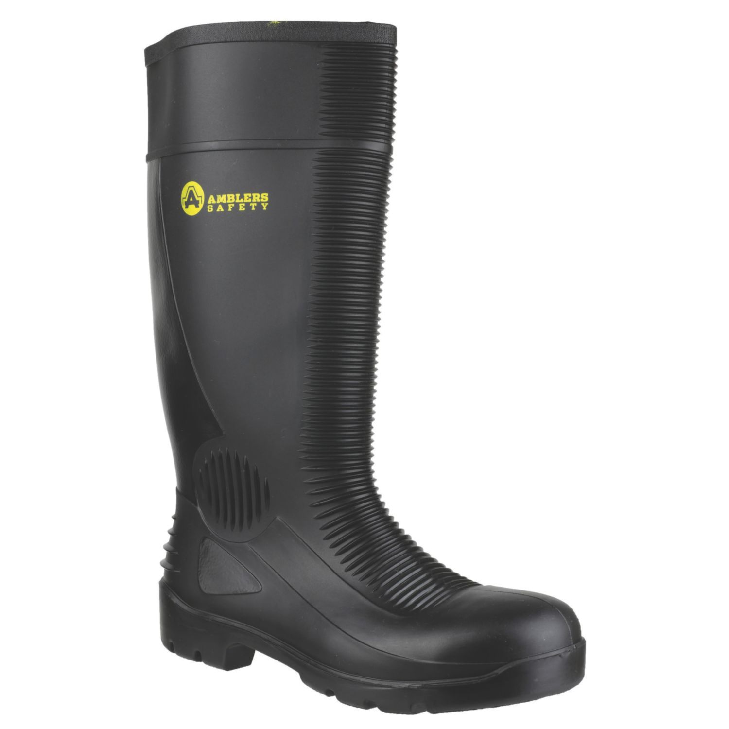 Amblers FS100 Construction Size 10 Black Steel Toe Cap Safety Wellies (866XH)