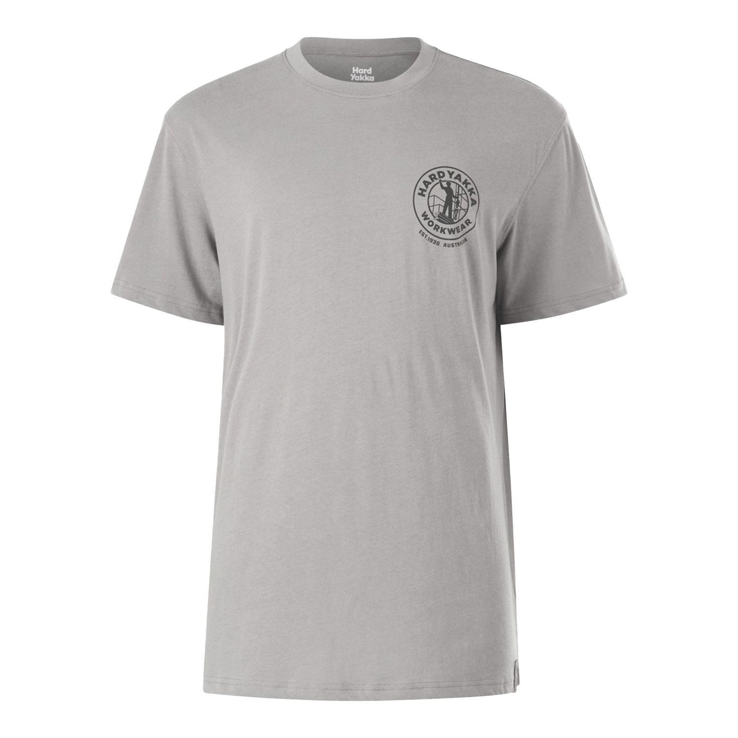 Hard Yakka Heritage Icon Short Sleeve Tee Shirt Grey Large 40" Chest (866XT)
