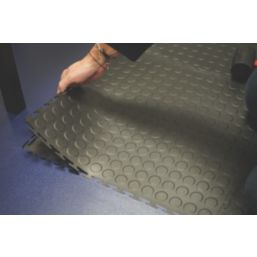 Ecotile Anti-Fatigue T-Joint 7mm Interlocking Floor Tiles Black 500mm 4 Pack