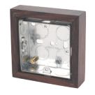 Varilight  1-Gang Surface Pattress Dark Oak Single Wall Box 25mm