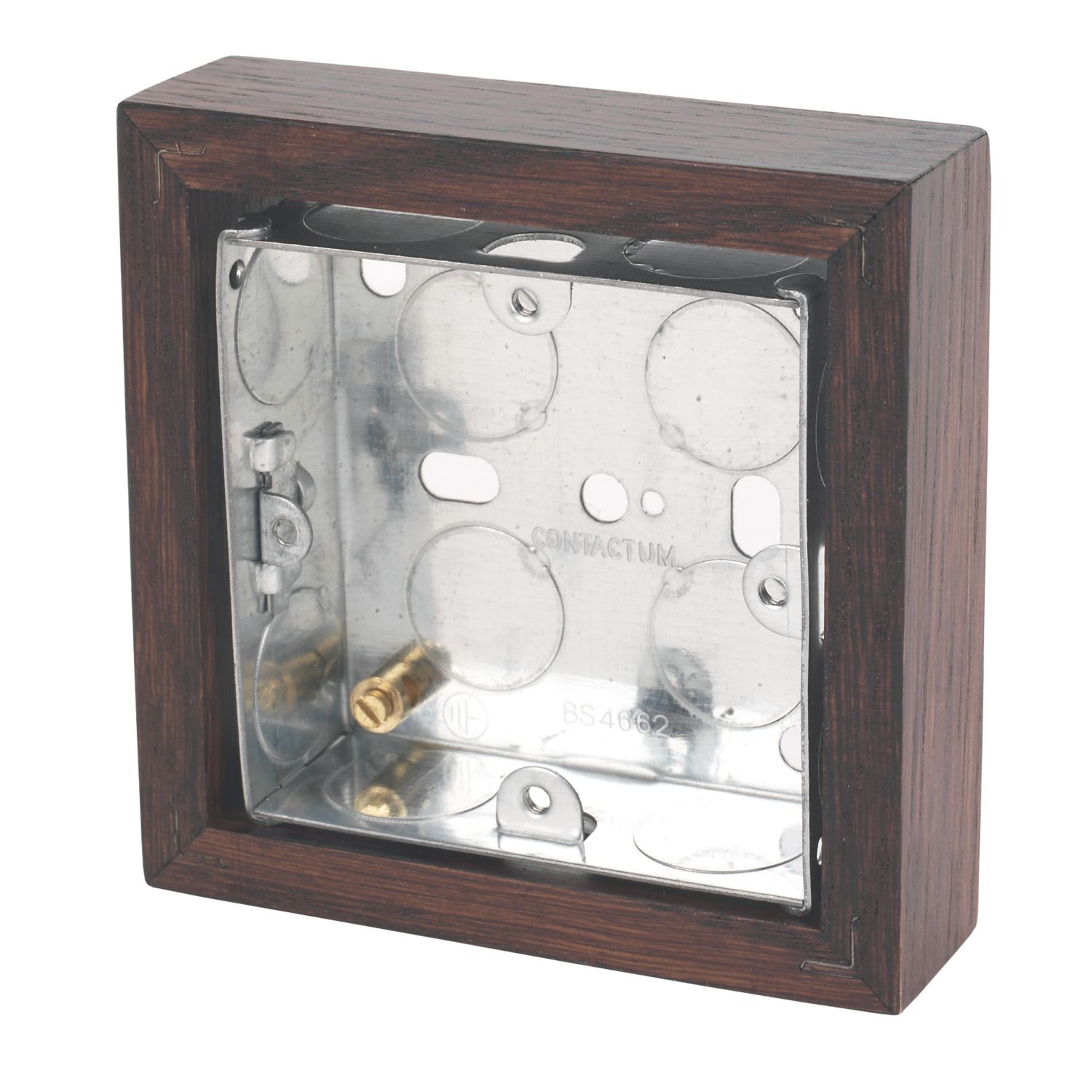 Varilight 1-Gang Surface Pattress Dark Oak Single Wall Box 25mm (8678H)