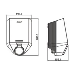 Deta.e  1 Port 7.4kW  Mode 3 Type 2 Socket Electric Vehicle Charger Black