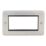 Hager Sollysta WRP4EUBSB 4-Module Modular Faceplate Brushed Steel