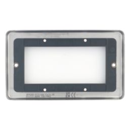 Hager Sollysta WRP4EUBSB 4-Module Modular Faceplate Brushed Steel