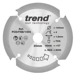 Trend PCD/FSB/1404 Multi-Material Saw Blade 140mm x 20mm 4T
