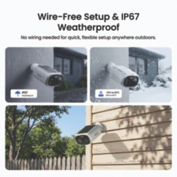 Reolink Argus Series B340S Solar & Battery-Powered White Wireless 5MP Outdoor Bullet WiFi Security Camera