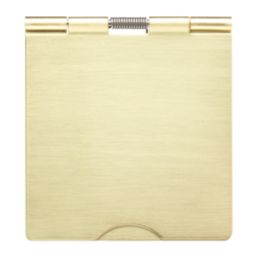 Contactum 3344BBW 13A 1-Gang Unswitched Floor Socket Brushed Brass with White Inserts