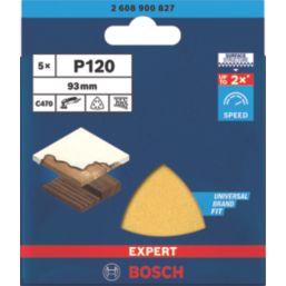 Bosch Expert C470  120 Grit 6-Hole Punched Multi-Material Sanding Discs 93mm 5 Pack