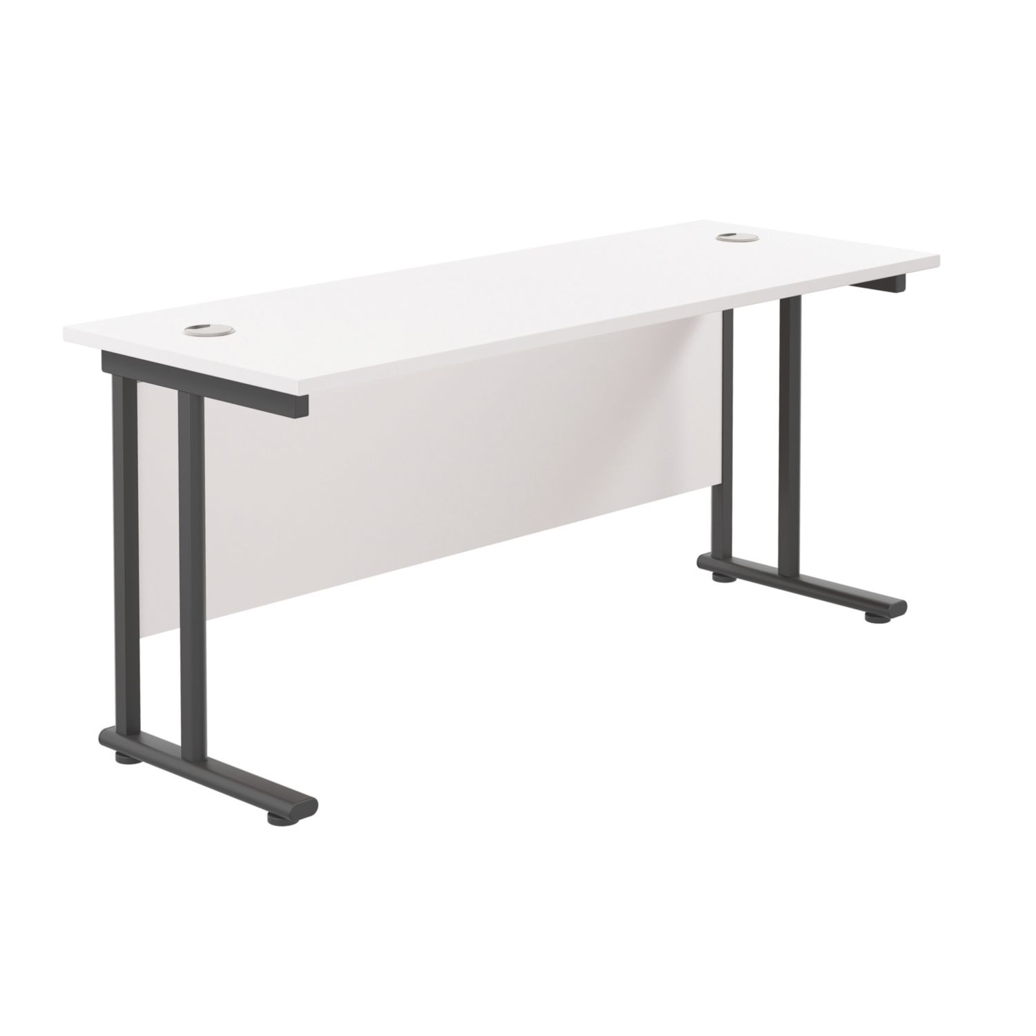 TC Group Aztec Twin Upright Rectangular Office Desk White/Black 1800mm x 600mm (867TT)