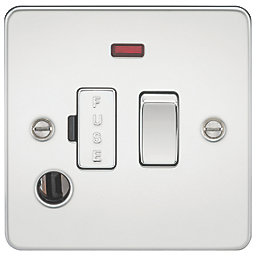 Knightsbridge  13A Switched Fused Spur & Flex Outlet with LED Polished Chrome