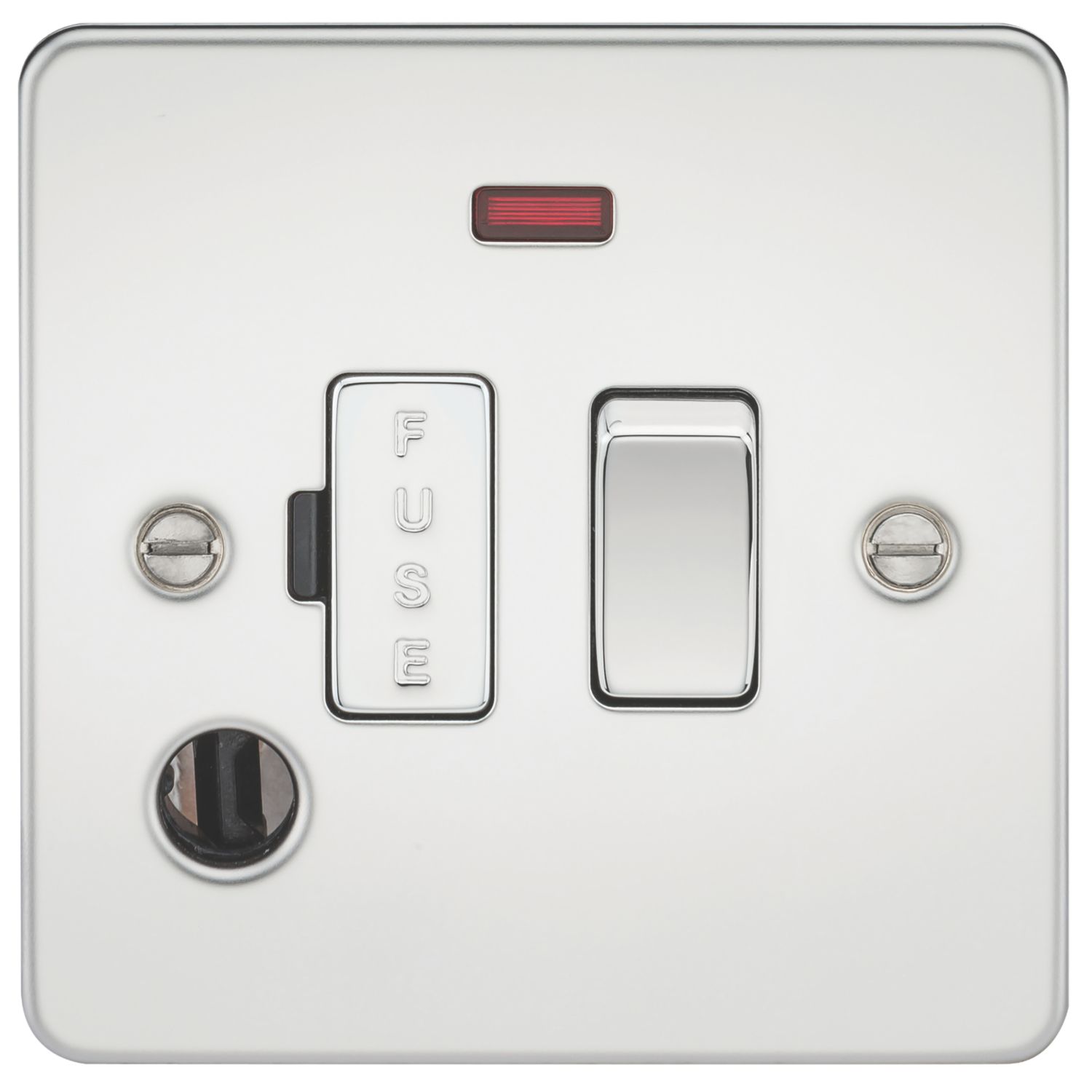 Knightsbridge 13A Switched Fused Spur & Flex Outlet with LED Polished Chrome (867VF)
