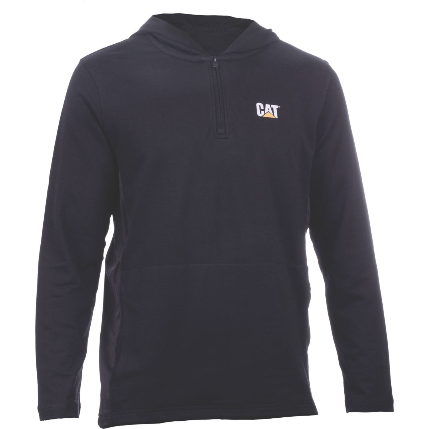 CAT Coolmax Quarter Zip Hoodie Sweat Shirts Black Large 41" Chest (867XJ)