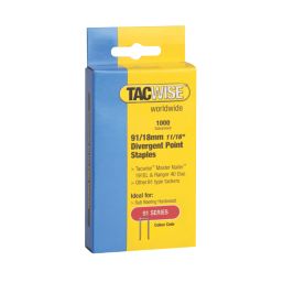 Tacwise 91 Series Divergent Point Staples Galvanised 18mm x 5.95mm 1000 Pack