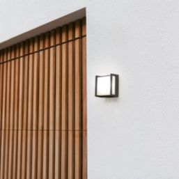 Lutec Qubo Outdoor LED Wall Light Dark Grey 7.8W 800lm