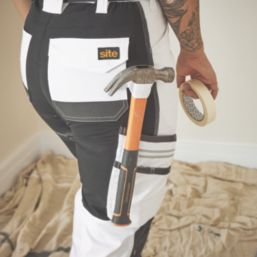 Site Kilani Womens Stretch Trousers White / Grey Size 10 30" L