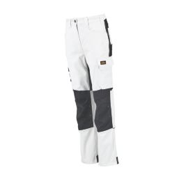 Site Kilani Womens Stretch Trousers White / Grey Size 10 30" L