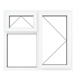 Crystal  Right-Hand & Top Opening Clear Double-Glazed Casement White uPVC Window 1190mm x 1040mm