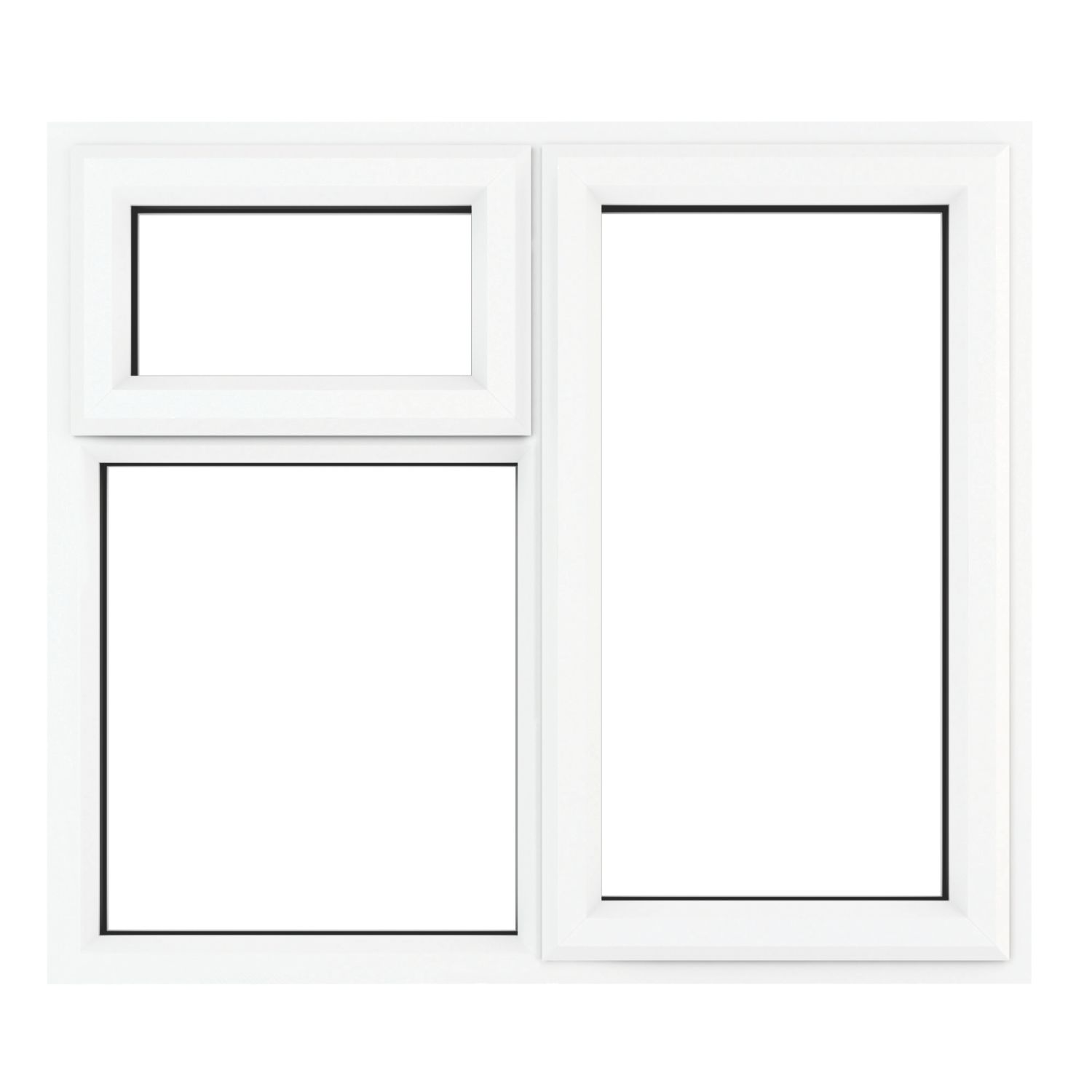 Crystal Right-Hand & Top Opening Clear Double-Glazed Casement White uPVC Window 1190mm x 1040mm (868JP)