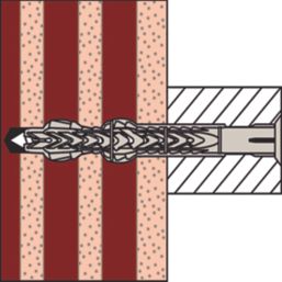 Fischer SXR-L T TX Nylon Frame Fixings with Zinc-Plated Countersunk Screw 10mm x 100mm 50 Pack