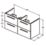 Ideal Standard i.life B Wall Hung Vanity Unit with Chrome Handles & Double Basin Matt White 1200mm x 505mm x 630mm