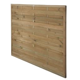 Forest Europa Single-Slatted  Fence Panels Natural Timber 6' x 5' Pack of 4