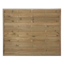 Forest Europa Single-Slatted  Fence Panels Natural Timber 6' x 5' Pack of 4