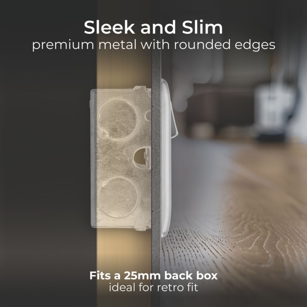 BG Electrical 45W Double Switched Wall Plug Socket With Super