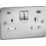 Knightsbridge  13A 2-Gang SP Switched Socket + 4.0A 20W 2-Outlet Type A & C USB Charger Polished Chrome with White Inserts