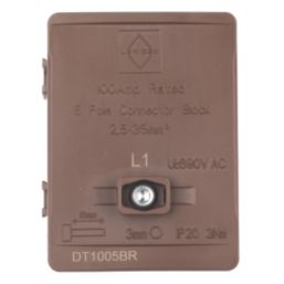 Lewden 100A 5-Way 2.5-35mm² Connector Block Brown