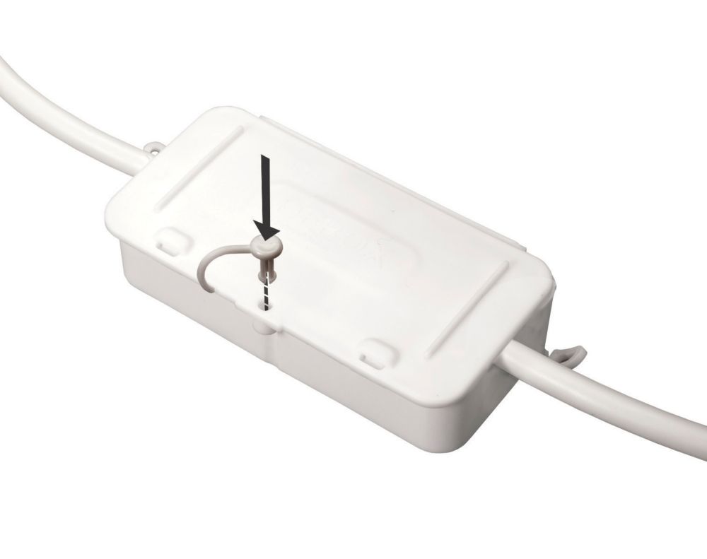 Debox 24A In-line Junction Box 50 x 102 x 28.5mm White - Screwfix