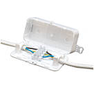 Debox 24A In-line Junction Box 50 x 102 x 28.5mm White