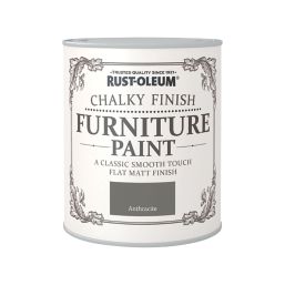 Rust Oleum Chalky Finish Furniture Paint - Anthracite 750ml