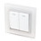 Retrotouch Crystal 10A 2-Gang 2-Way Light Switch  White Glass