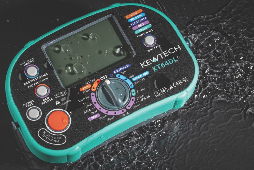 Kewtech KT64DL Multi-function tester - Screwfix