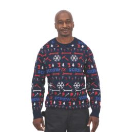 Site Screwfix Christmas Jumper Blue X Small 35.5" Chest