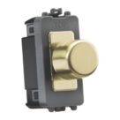Knightsbridge  2-Way LED Grid Dimmer Switch Brushed Brass