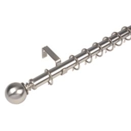 Cooke & Lewis Satin Nickel-Effect Curtain Pole Set 28mm x 1.8 - 3.2m