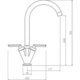 Streame by Abode Volo Swan Dual-Lever Mono Mixer Chrome