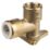 Flomasta  Brass Push-Fit Adapting 90° Wall Plate Elbow 15mm x 1/2"