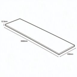 Wilsonart Zenith Marmo Grigio Matt Grey Marble Effect Compact Laminate Breakfast Bar 3000mm x 950mm x 12mm
