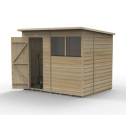 Forest Beckwood 7' 6" x 6' (Nominal) Pent Shiplap Timber Shed with Assembly