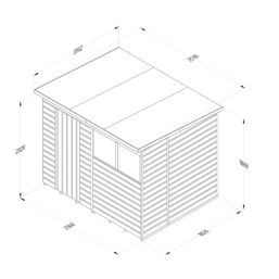 Forest Beckwood 7' 6" x 6' (Nominal) Pent Shiplap Timber Shed with Assembly