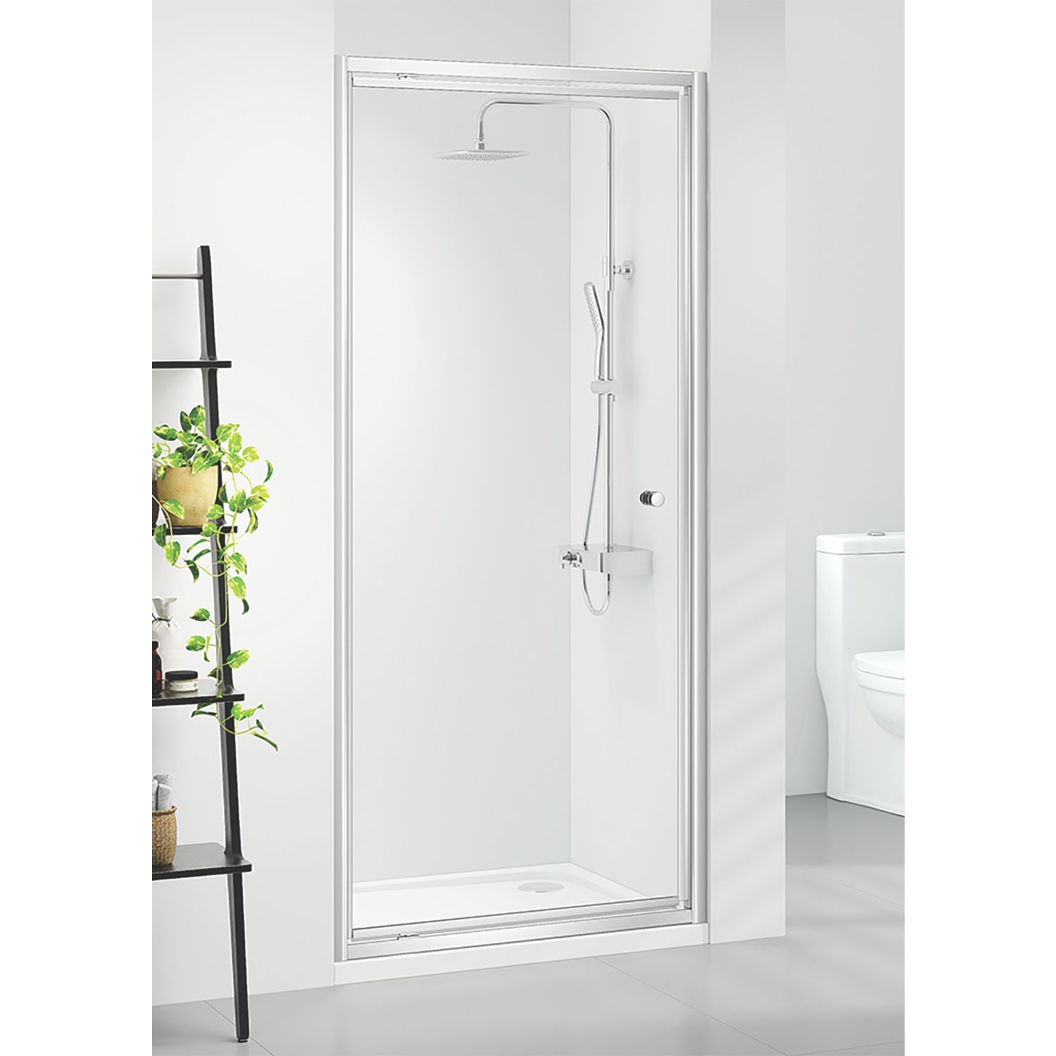Triton Neo Six Framed Rectangular Pivot Shower Door Chrome 900mm x 1850mm (869TK)