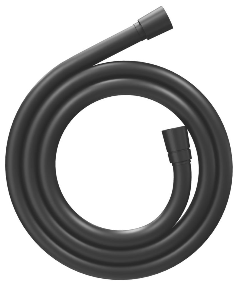 Swirl Smooth Shower Hose Matt Black 10mm x 1.75m Screwfix