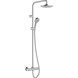 Hansgrohe Vernis Blend Showerpipe 200 HP Rear-Fed Exposed Chrome Thermostatic Mixer Shower