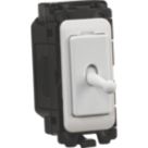 Knightsbridge Curved Edge Toggle 20AX Grid Intermediate Switch White